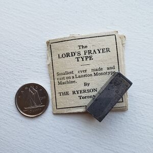 Vintage Lanston Miniature Monotype with the Lord’s Prayer – Smallest Ever Type